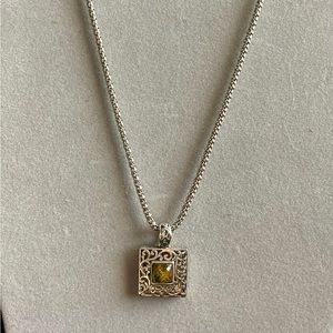 Vintage Cookie Lee Sterling silver Necklace with green stone